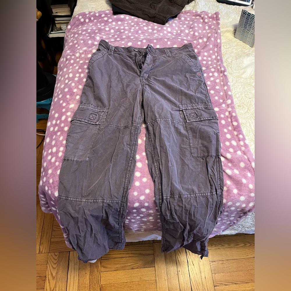 purple high waisted cargos size 32